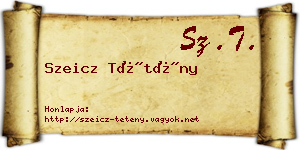 Szeicz Tétény névjegykártya